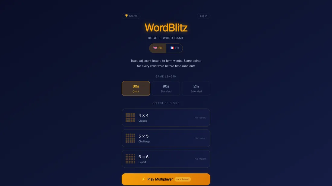 WordBlitz, built with OhMyUnicorn