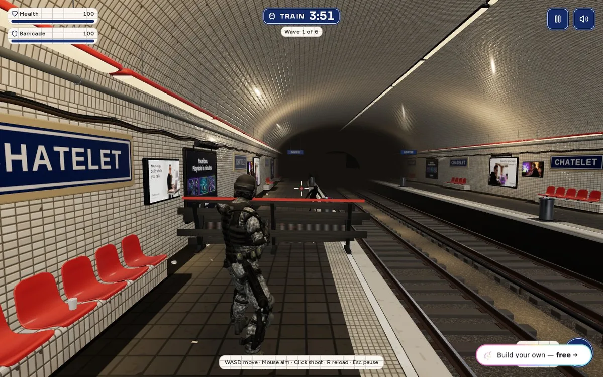Metro platform with several poster and TV ad spaces