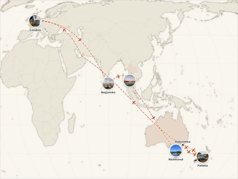 Map of the trip route drawn by Escale