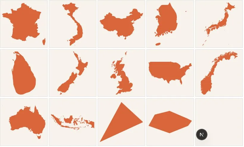 Escale: Every country, drawn