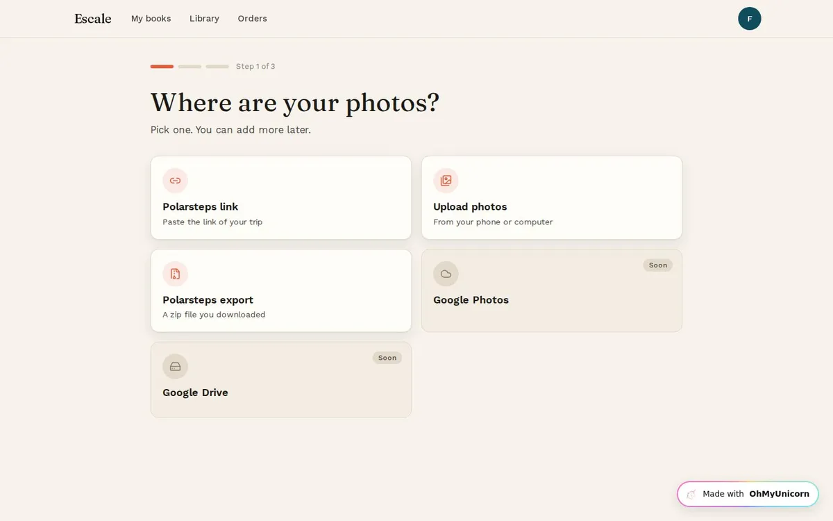 Escale: Photos from anywhere